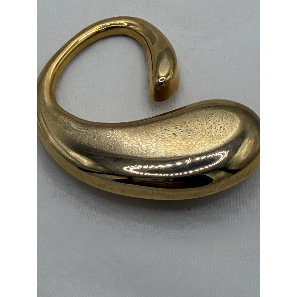 Vintage DMP Gold-Tone Paisley Scarf Clip Sculptural Teardrop Brooch Accessory